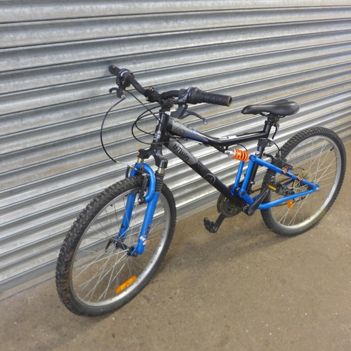 2124 - A Challenge fold up bike and a B'Twin full suspension junior sized bike *AF