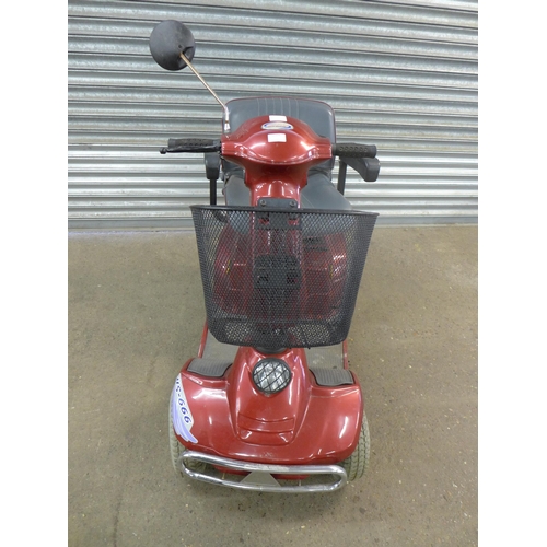 2109 - A C.T.M. HS-666 four wheeled mobility scooter with key and charging cable - no battery