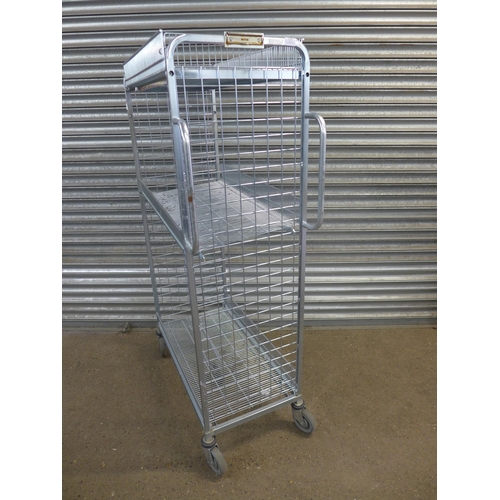 2130 - A 3-tier steel racking cage, 65