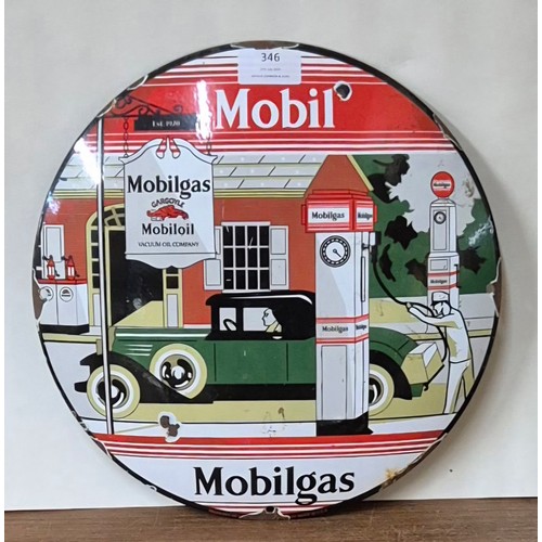 345 - A Mobilgas enamelled metal advertising sign