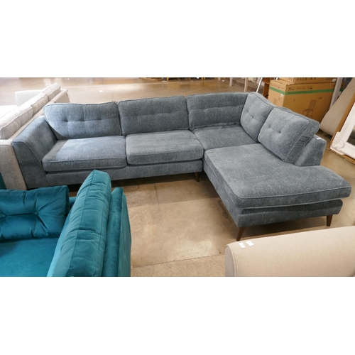 1416 - A blue/grey upholstered large corner sofa RRP £1899