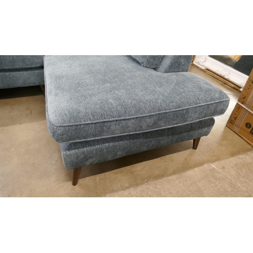 1416 - A blue/grey upholstered large corner sofa RRP £1899