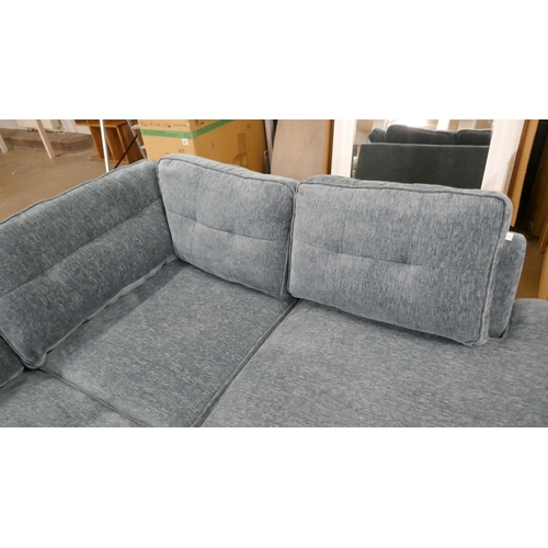 1416 - A blue/grey upholstered large corner sofa RRP £1899