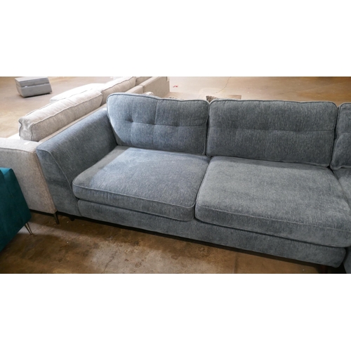 1416 - A blue/grey upholstered large corner sofa RRP £1899