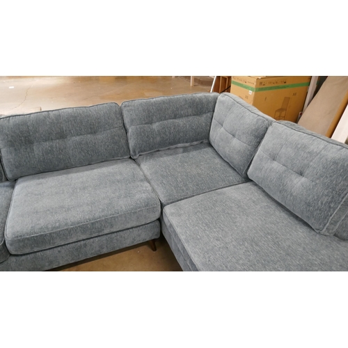 1416 - A blue/grey upholstered large corner sofa RRP £1899