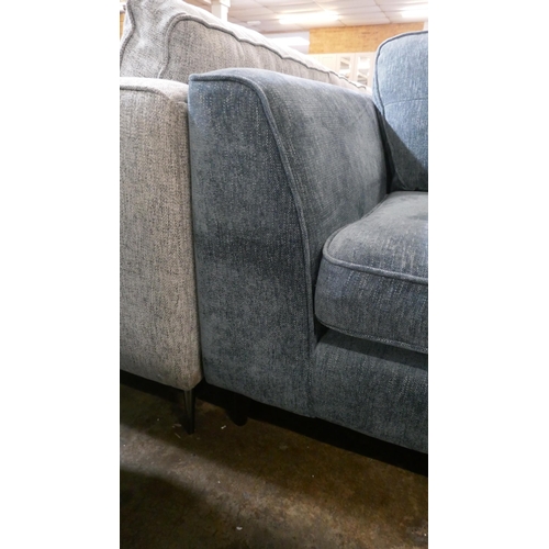 1416 - A blue/grey upholstered large corner sofa RRP £1899