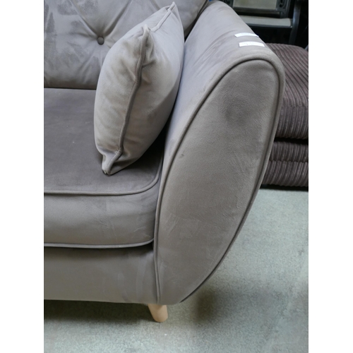 1563 - A mink velvet Hoxton three seater sofa