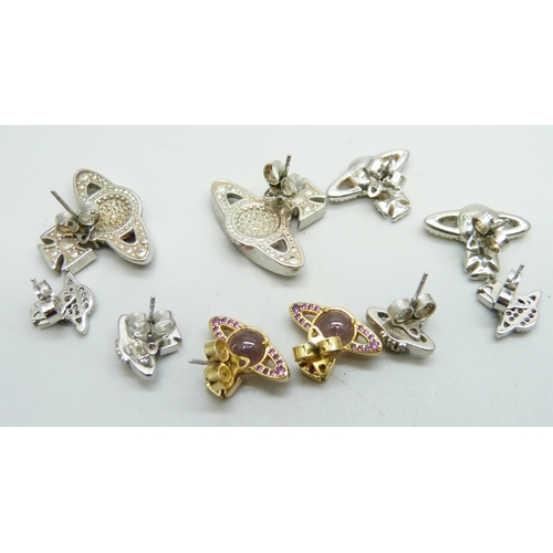 1079 - Five pairs of Vivienne Westwood earrings