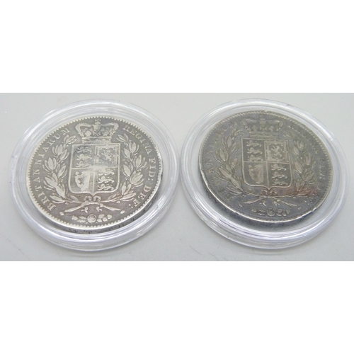 1088 - Two Victorian crowns, 1844 and 1847