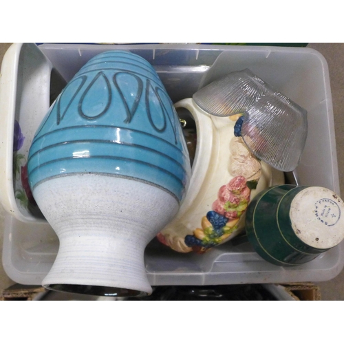 1105 - Five boxes of mixed ceramics and glass **PLEASE NOTE THIS LOT IS NOT ELIGIBLE FOR IN-HOUSE POSTING A... 