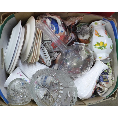 1105 - Five boxes of mixed ceramics and glass **PLEASE NOTE THIS LOT IS NOT ELIGIBLE FOR IN-HOUSE POSTING A... 