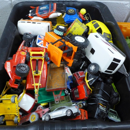 1106 - Two boxes of children's toys including die-cast model vehicles **PLEASE NOTE THIS LOT IS NOT ELIGIBL... 