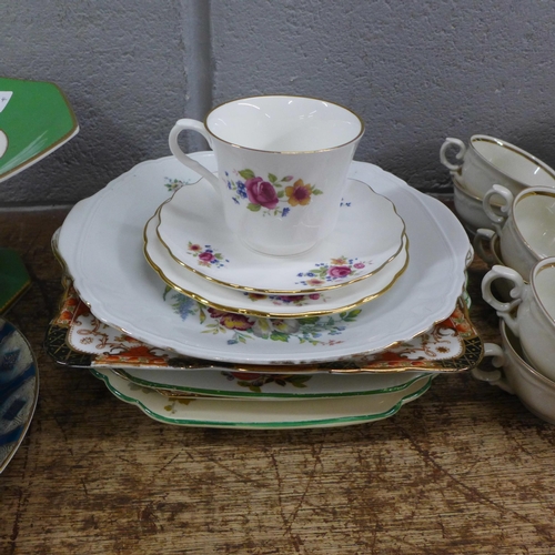 1108 - A collection of china, cake plates, a German trio, etc. **PLEASE NOTE THIS LOT IS NOT ELIGIBLE FOR I... 