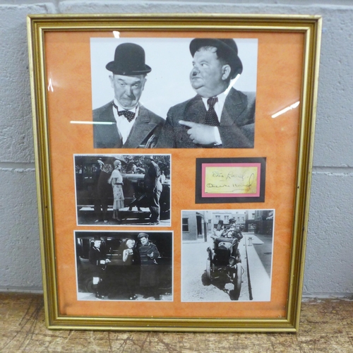 1120 - A framed and mounted Laurel and Hardy display **PLEASE NOTE THIS LOT IS NOT ELIGIBLE FOR IN-HOUSE PO... 