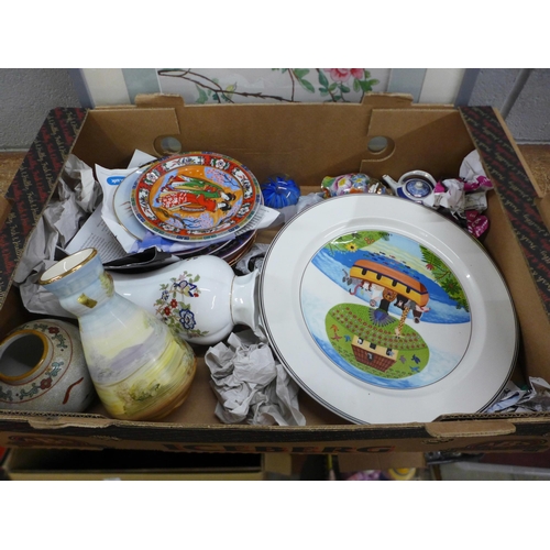 1130 - A group of Chinese and oriental ceramics, a Villeroy & Boch plate, etc. **PLEASE NOTE THIS LOT IS NO... 