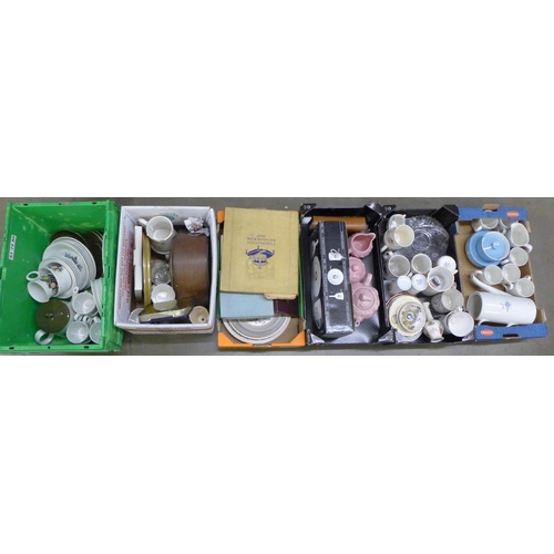 1141 - Six boxes of assorted china, including large quantity of Royal commemorative items **PLEASE NOTE THI... 