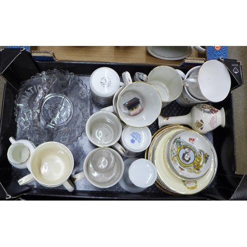 1141 - Six boxes of assorted china, including large quantity of Royal commemorative items **PLEASE NOTE THI... 