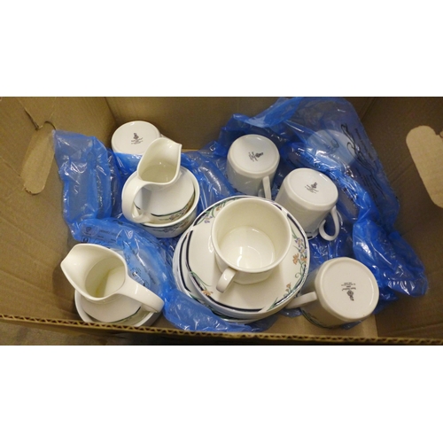 1143 - Three boxes of china including Royal Doulton Juno teawares **PLEASE NOTE THIS LOT IS NOT ELIGIBLE FO... 