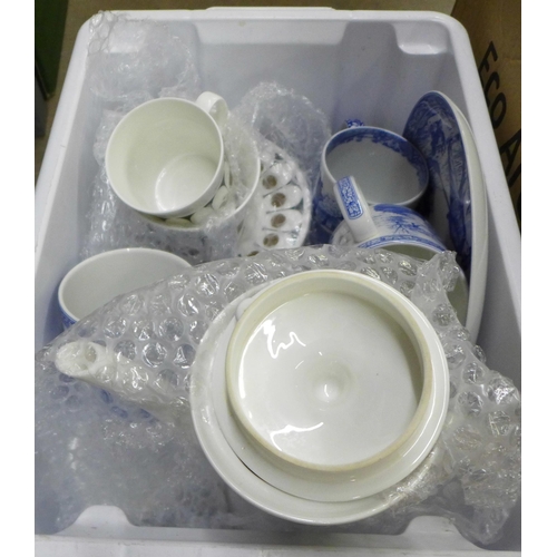 1143 - Three boxes of china including Royal Doulton Juno teawares **PLEASE NOTE THIS LOT IS NOT ELIGIBLE FO... 