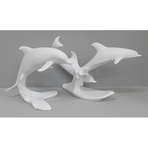 614 - Two Kaiser dolphin figure groups