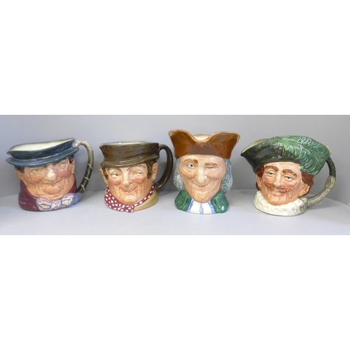 615 - Four Royal Doulton large character jugs, Tony Weller, Sam Weller, The Vicar of Bray and The Cavalier