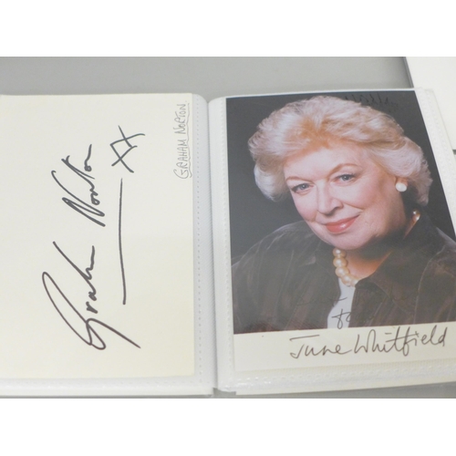 638 - Two small albums of autographs, one Coronation Street stars including photographs and the second TV ... 