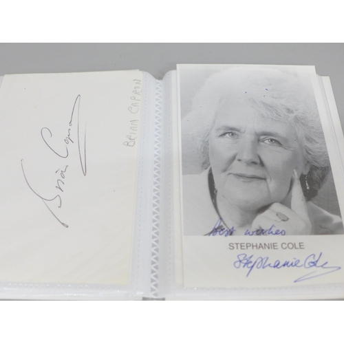 638 - Two small albums of autographs, one Coronation Street stars including photographs and the second TV ... 