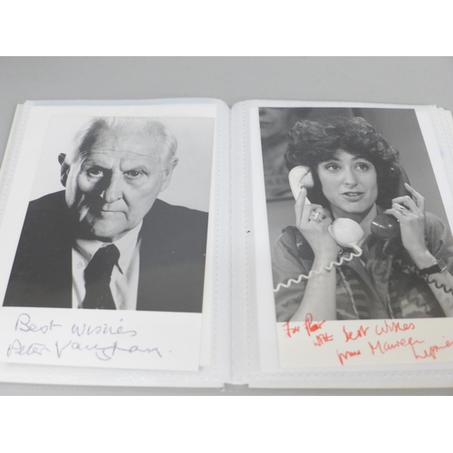 638 - Two small albums of autographs, one Coronation Street stars including photographs and the second TV ... 