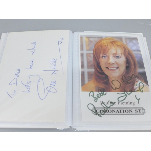 638 - Two small albums of autographs, one Coronation Street stars including photographs and the second TV ... 