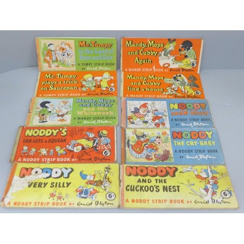 645 - Ten Enid Blyton Strip Books, Noddy x 5, Mandy, Mops and Cubby x 3 and Mr Tumpy x 2