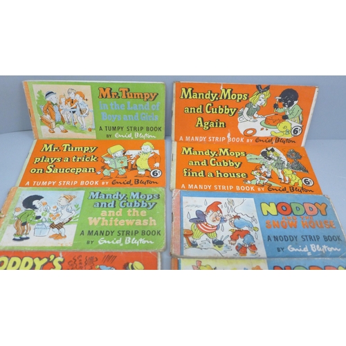 645 - Ten Enid Blyton Strip Books, Noddy x 5, Mandy, Mops and Cubby x 3 and Mr Tumpy x 2