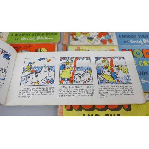 645 - Ten Enid Blyton Strip Books, Noddy x 5, Mandy, Mops and Cubby x 3 and Mr Tumpy x 2