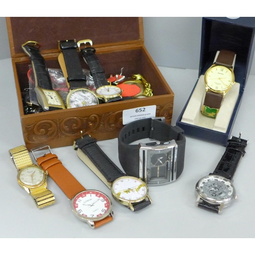 652 - A collection of gentleman's wristwatches