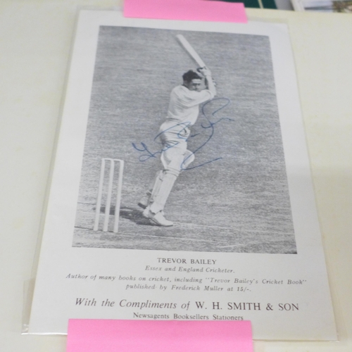 665 - Cricket memorabilia including three signed team  photographs (two printed, Nottinghamshire CC genuin... 