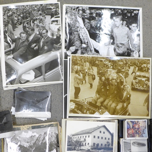 677 - A box of German collectors cards, postcards, ephemera including a set of 1954 West German World Cup ... 