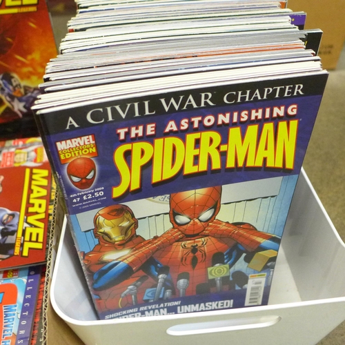 732 - Three boxes of 200 Marvel comics