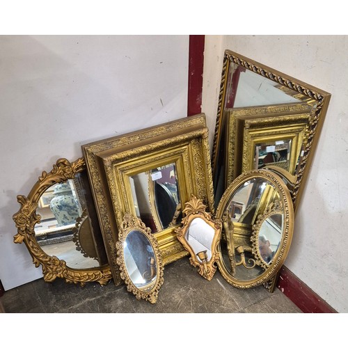 360 - Six assorted gilt framed mirrors