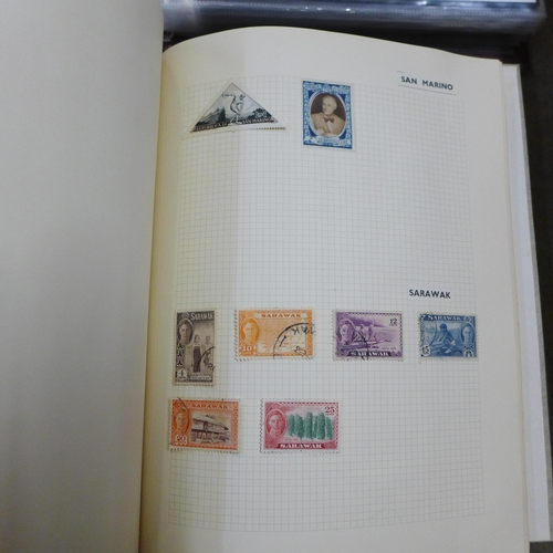 744 - Two stamp albums, one of Royal Mail First Day Covers (66), 1989 onwards and an album of world stamps... 