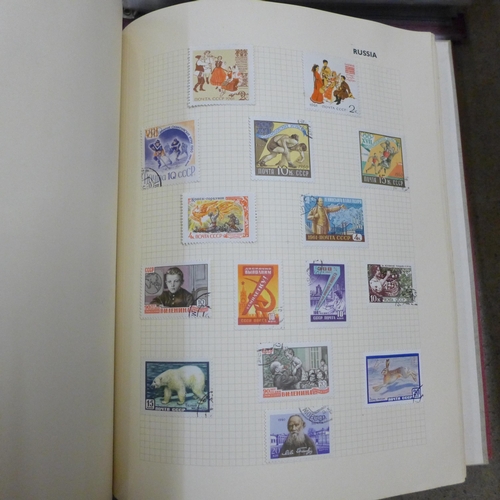 744 - Two stamp albums, one of Royal Mail First Day Covers (66), 1989 onwards and an album of world stamps... 