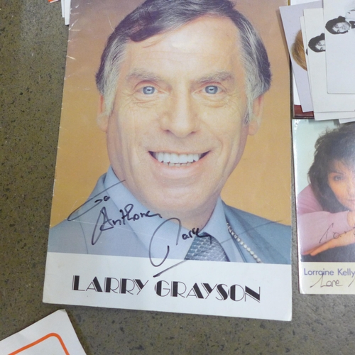 745 - A collection of signed celebrity photographs and pictures including Norman Wisdom, Richard Briers an... 