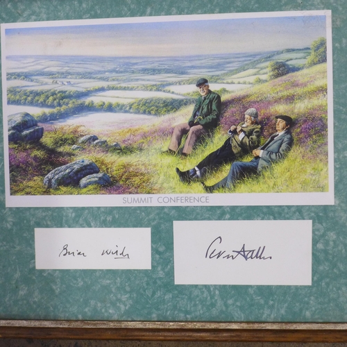 748 - A signed Christopher Lee publicity photograph, a Last of The Summer Wine display, signed and an On T... 