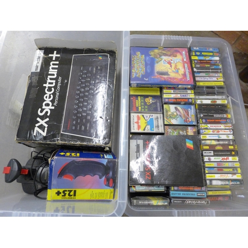 760 - A Sinclair ZX Spectrum, boxed but lacking tape recorder and a large collection of games **PLEASE NOT... 