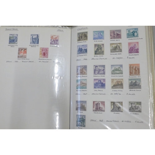 763 - Six albums of stamps including an album of British and European stamps, catalogued