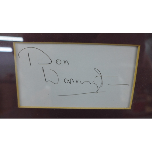 797 - Two framed mounted displays, signed, Rising Damp Leonard Rossiter and Don Warrington and four Till D... 