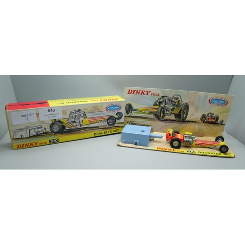 843 - A Dinky Toys 370 Dragster Set, boxed