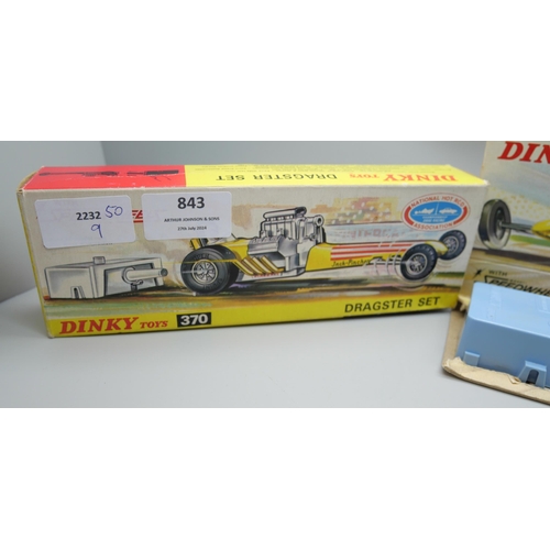 843 - A Dinky Toys 370 Dragster Set, boxed