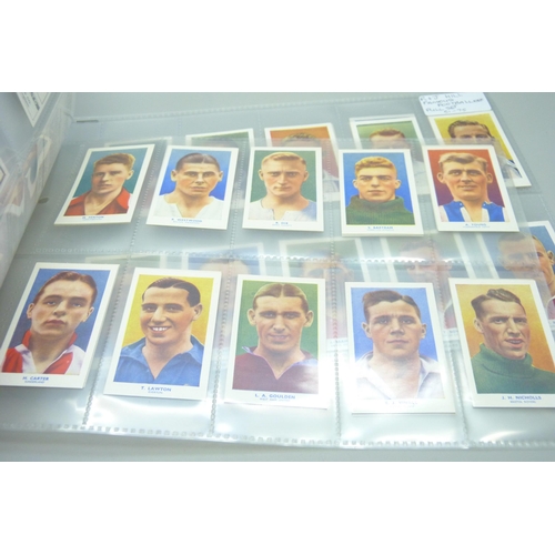 853 - Cigarette cards, R & J Hill Famous Footballers, 1939, 1-50, 51-75