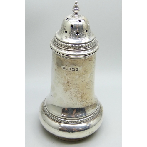 860 - A silver caster, Birmingham 1911, 160g