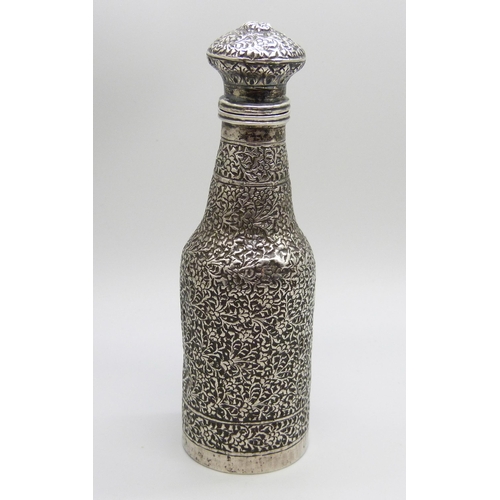 879 - An early 20th Century continental white metal bottle, 91g, 12.5cm