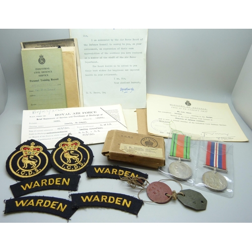 885 - WWII medals, dog tags and ephemera, relating to Donald McGregor Bruce, RAF